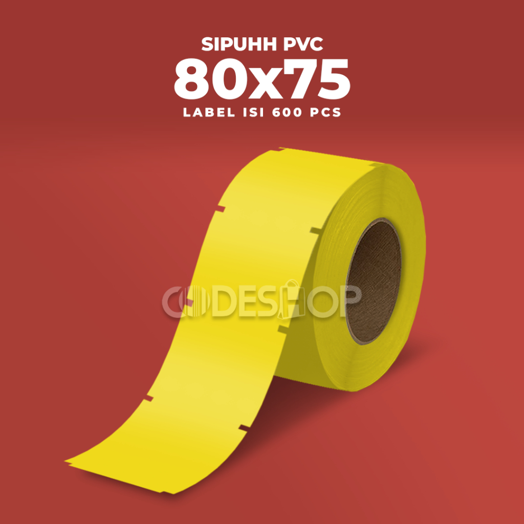 

Label 80x75mm Sipuhh PVC Perhutani Warna Kuning 80x75 mm Coak Porporasi 1 Line Core 3 inch
