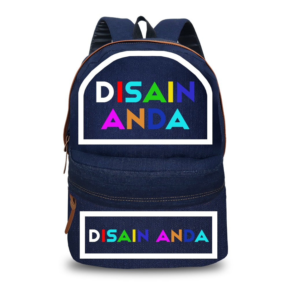 Tas CUSTOM Ransel Pria Satuan Terima Pemesanan Tas Disain Sendiri SUKA SUKA Bahan Denim