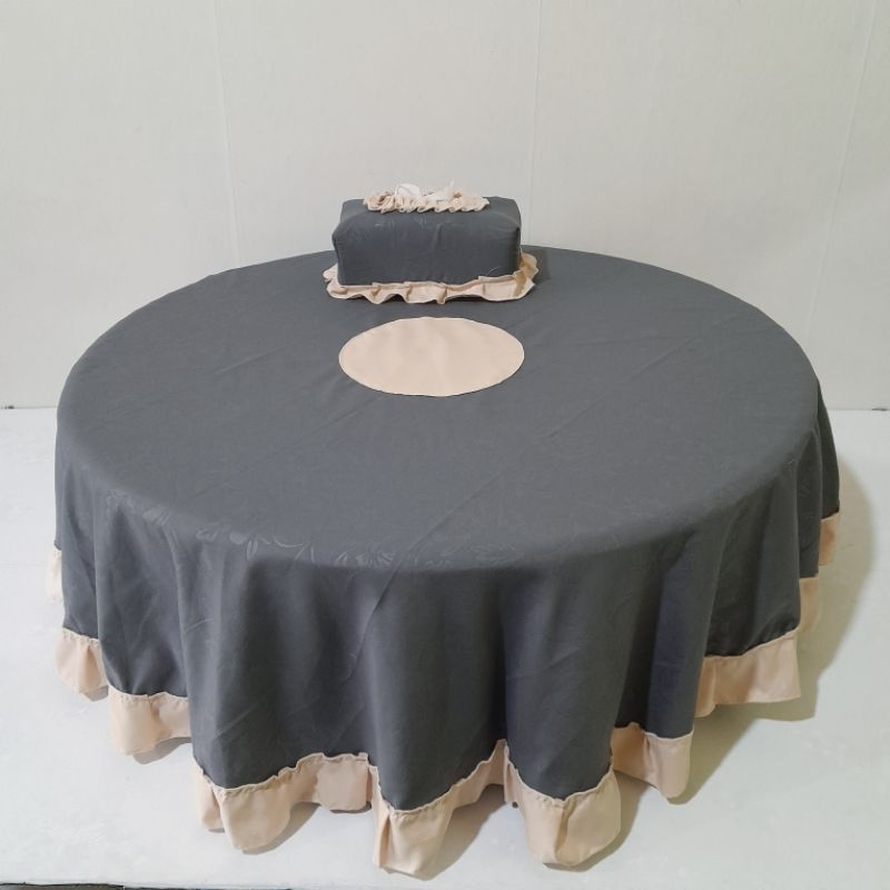 Taplak Alas Meja Bulat Polos Taplak meja  minimalis Alas Meja oshin osin Lesehan lantai