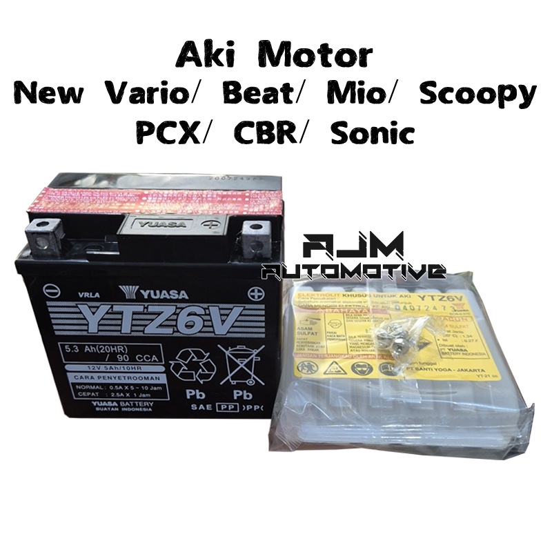 Aki Motor Kering Vario Nmax CBR150 YTZ6V Yuasa Asli