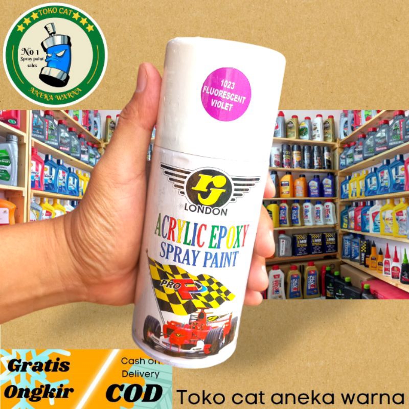 CAT SEMPROT 300ml FLUORESCENT VIOLET UNGU STABILO RJ LONDON PILOX PILOK SPRAY PAINT UNTUK BODY MOTOR