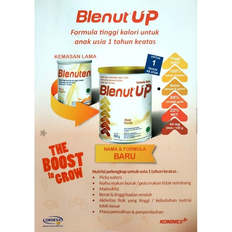 

blenut up susu tinggi kalori dijamin ori 100% kemasan 400gr