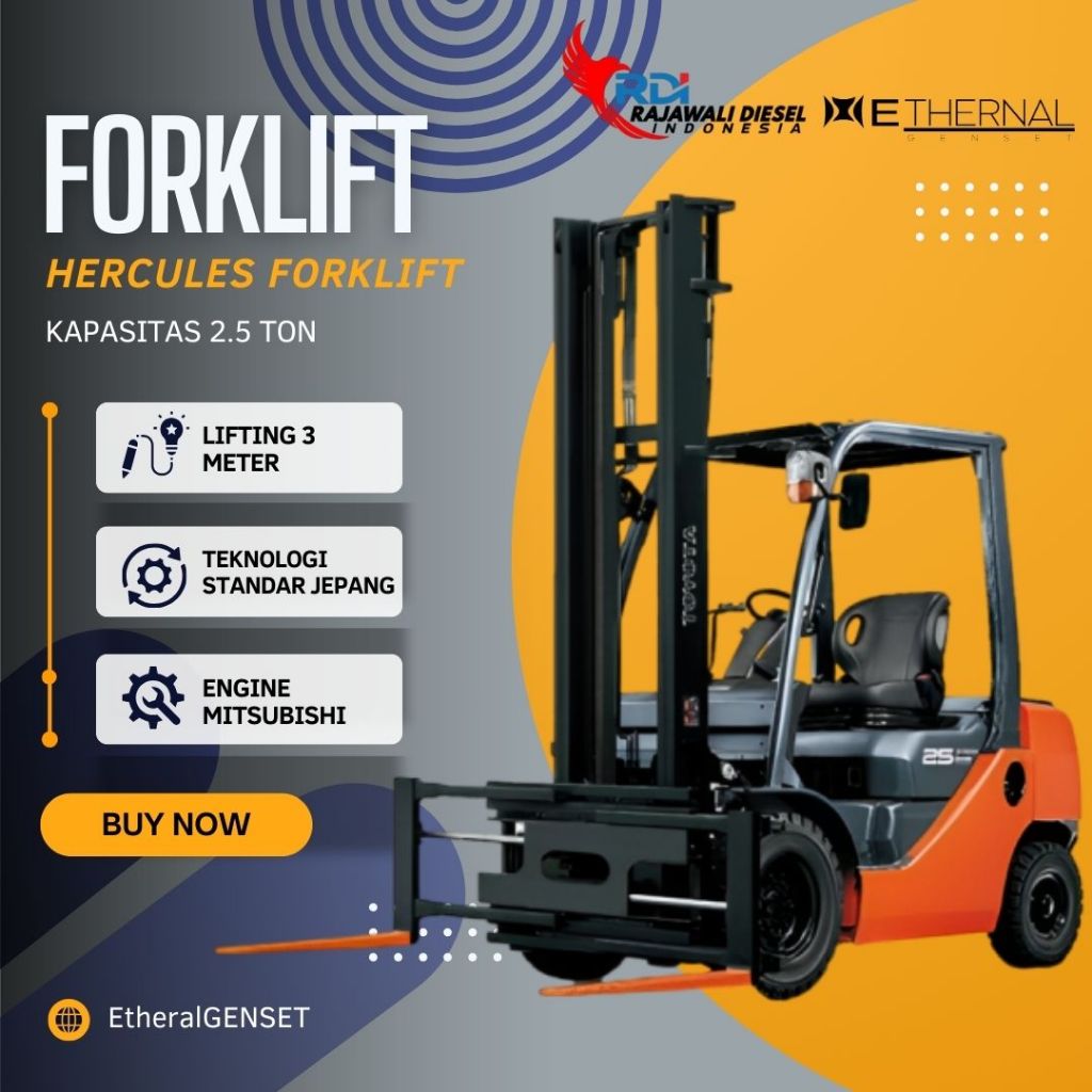 FORKLIFT HERCULES 2.5 TON | ENGINE ISUZU LIFTING 3 METER