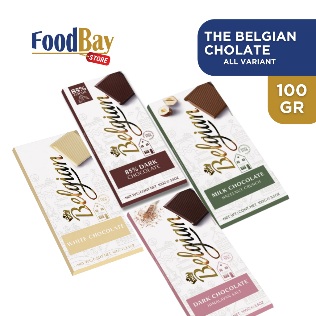 

THE BELGIAN - Chocolate [ALL VARIANT] 100 Gr (Hazelnut Crunch, Himalayan Salt, Dark 72%, 85% - 100gr