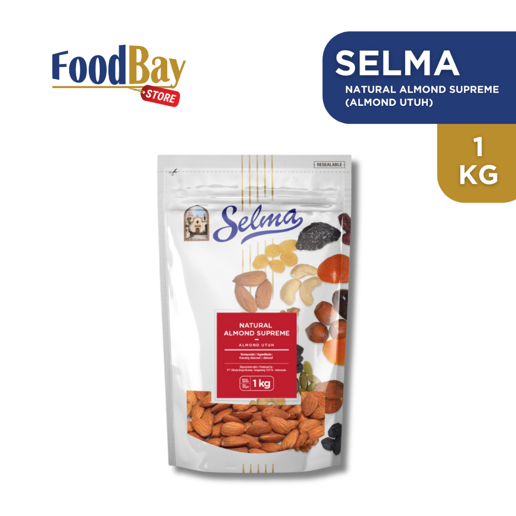 

SELMA Natural Almonds Supreme Kacang Almond Natural Mentah Premium 1 Kg