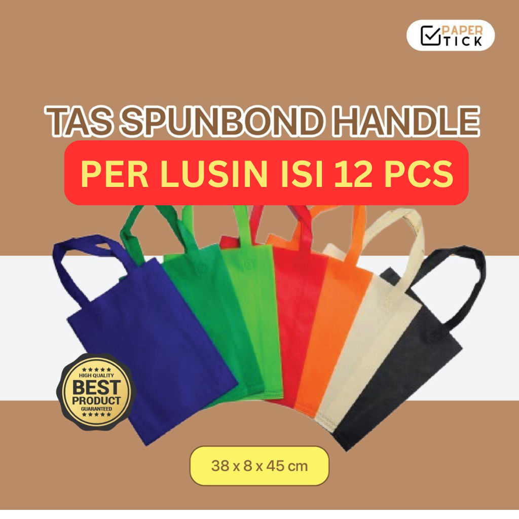 

(12 PCS PERLUSIN) Tas Spunbond 38x8x45 cm LUSIN/ Tas Box Kue / Tas Hampers / Tas Ultah Anak / Goodie Bag / Tas Hajatan