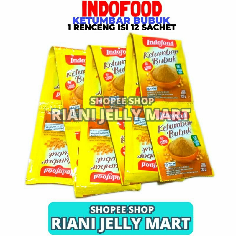 

Bumbu Dapur Ketumbar Bubuk Indofood 1 Renceng Isi 12 Sachet 12.5gr