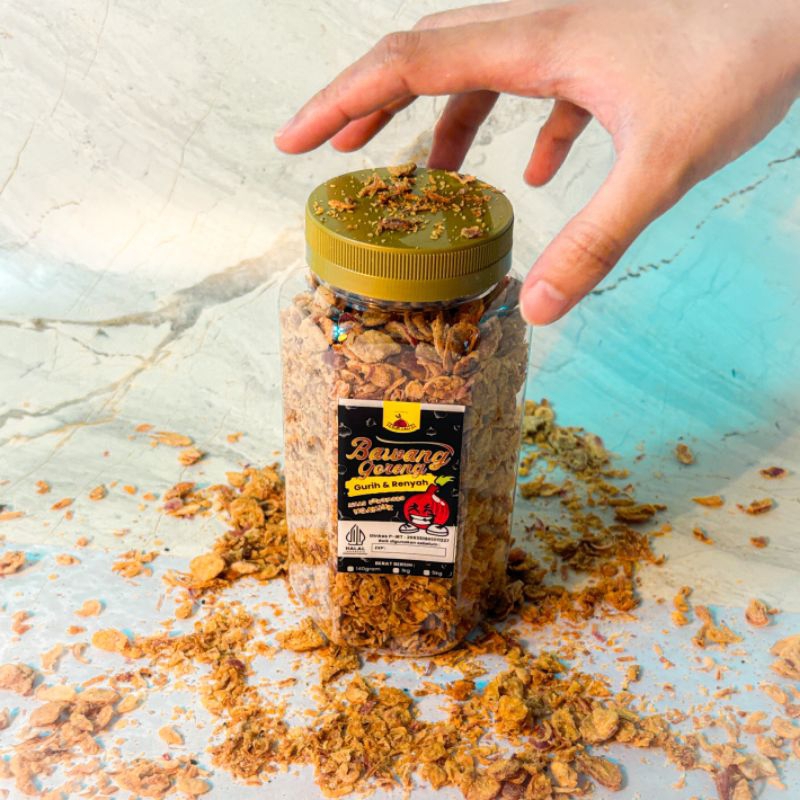 

(ORIGINAL) Bawang Goreng Asli Campuran Tepung 3% 220gr, Enak dan Renyah, Bawang Goreng Murah