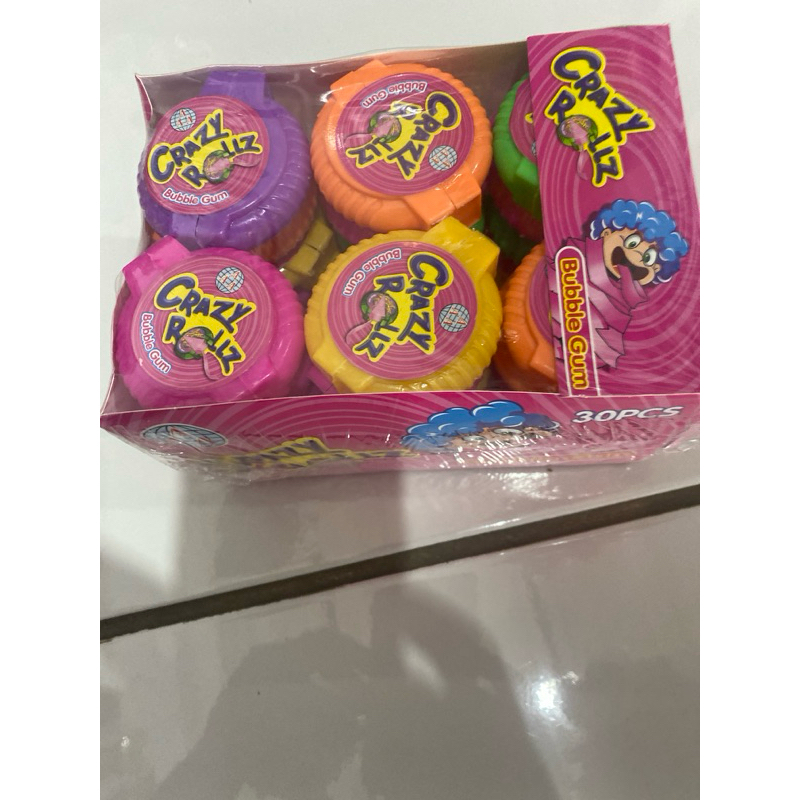 

permen crazy rool bubble gum isi 30