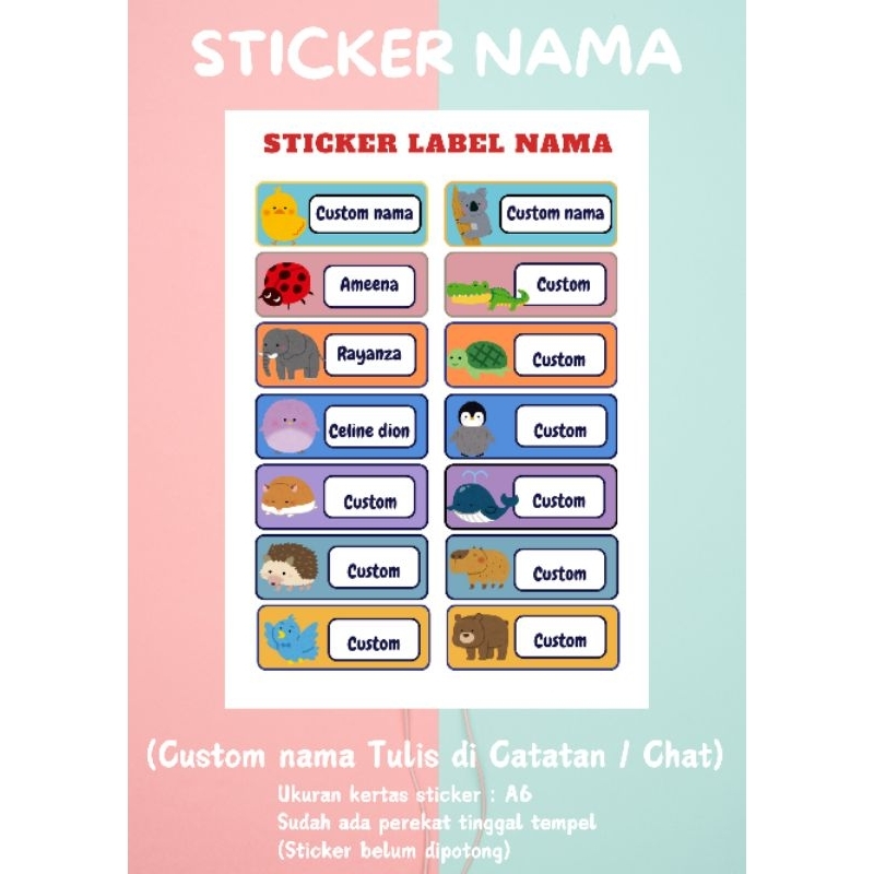 

STICKER NAMA Sticker Label Nama Sticker sekolah