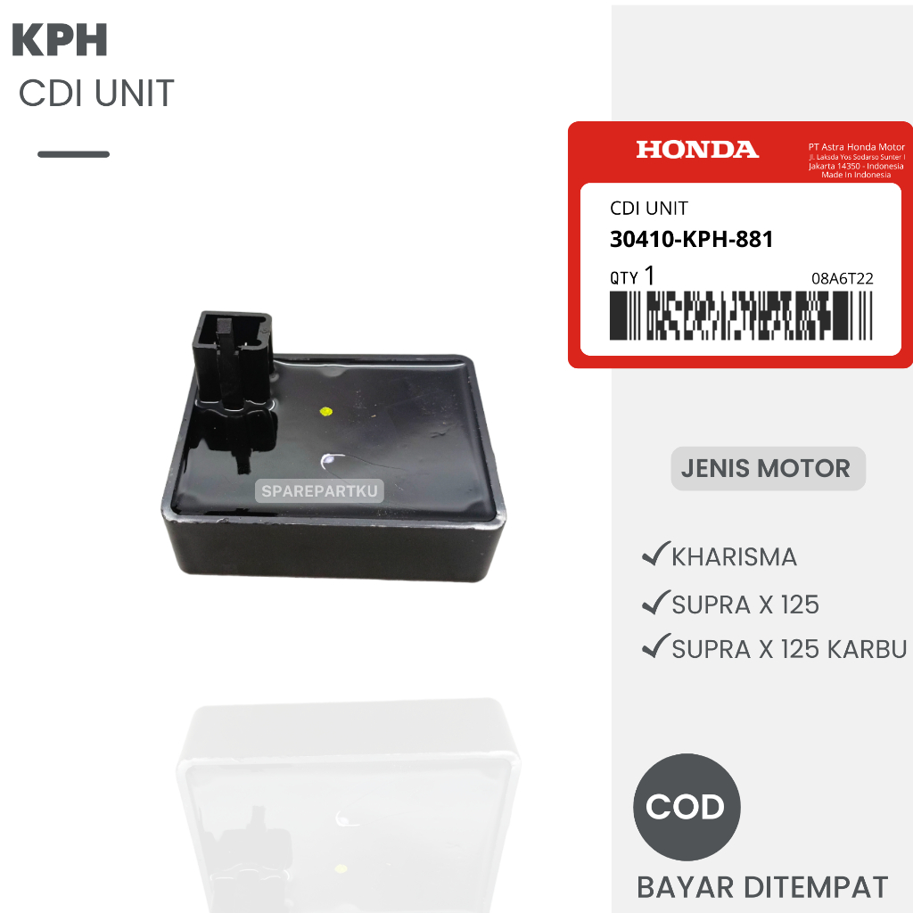 (KPH) CDI UNIT HONDA KHARISMA, SUPRA X 125, SUPRA X 125 KARBU/ CEDIAI/ CDI/ CDI ECU/ CDI UNIT COMP