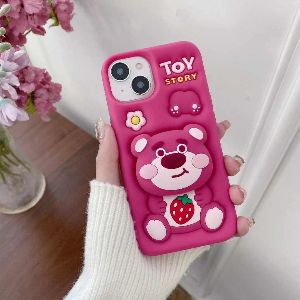 #1650 Case Hp 3D Lotso With Popsocket competible for Iphone X XR 11 PRO MAX 12 PRO MAX 13 PRO MAX 14