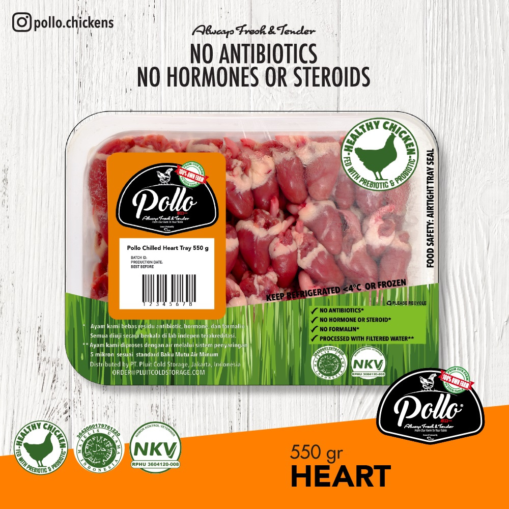 

Pollo Heart/Jantung 550gr