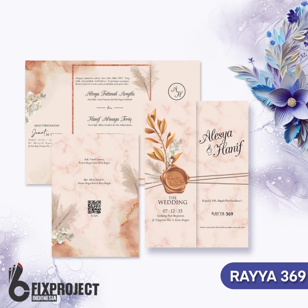 UNDANGAN PERNIKAHAN RAYYA 369 | CETAK UNDANGAN MURAH | RAYYA