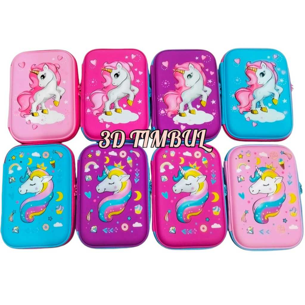 

Kotak Pensil Unicorn Tempat pensil Hardtop 3D Timbul Kado ultah anak perempuan