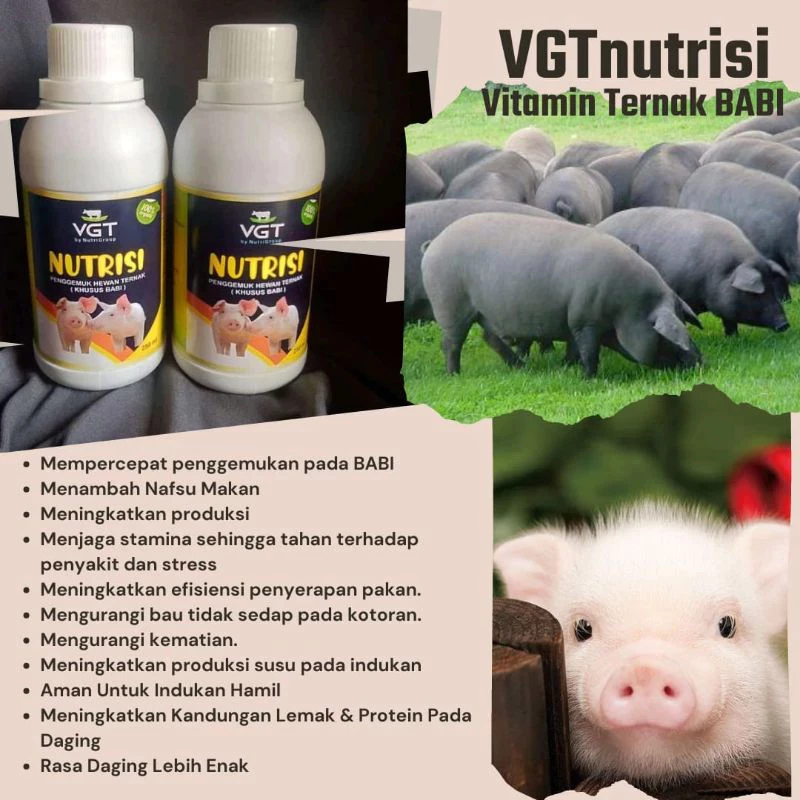 VGT NUTRISI BABI , SAPI , Kambing Domba 250 ml - VGT 250 ml BABI - VGT DOMBA - VGT SAPI PENGGEMUK TE