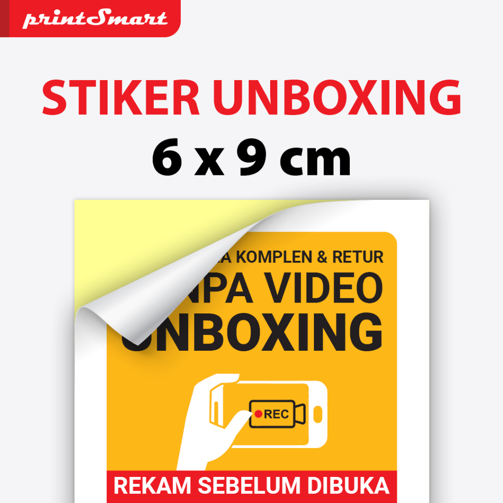 

Stiker Video Unboxing 6 x 9 cm - sticker wajib bikin video unboxing - Stiker Label Kromo