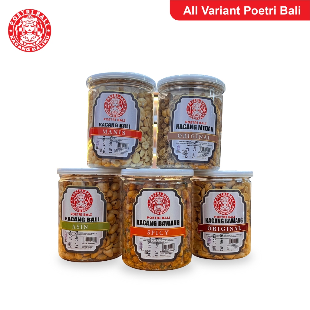 

Official Kacang Poetri Bali Toples Kecil All Varian (Original,Manis,Spicy,Asin dan Medan)