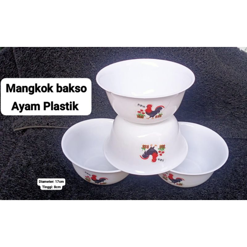 Mangkok ayam jago plastik/Mangkok plastik logo ayam jago warna putih