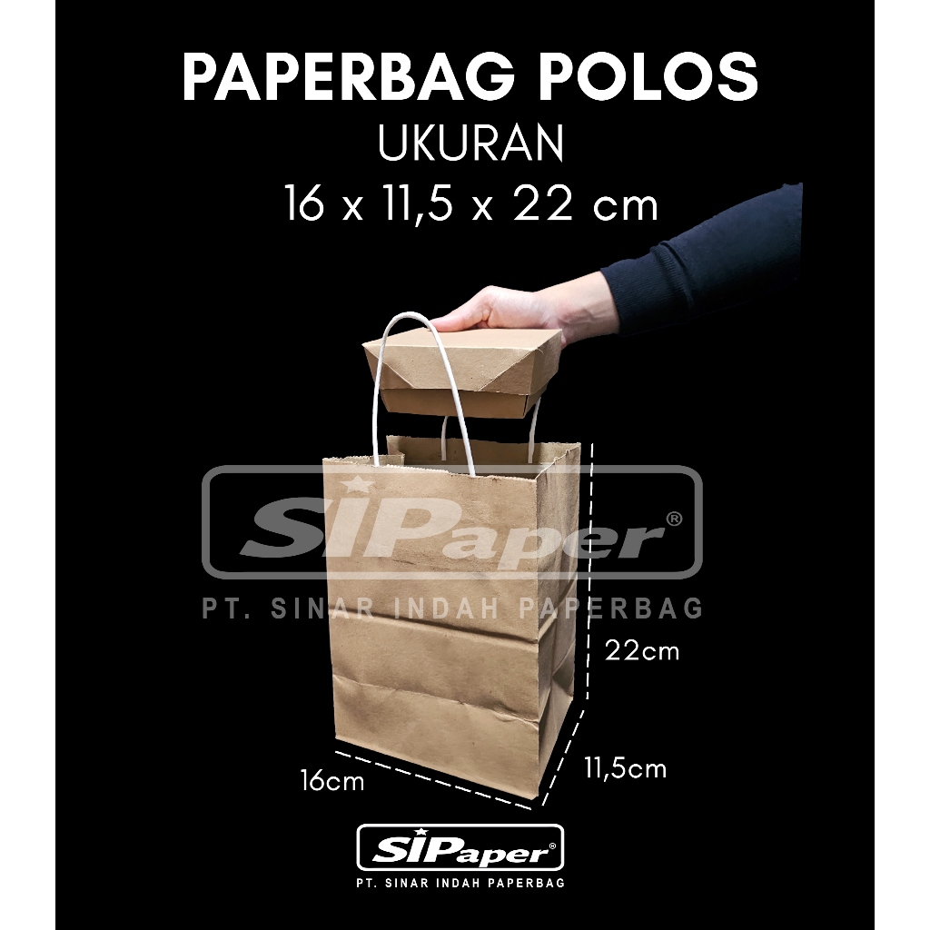 

Paperbag SIPaper 16 x 11,5 x 22cm (20 Pcs) Tas Hampers,Berkat,Goodie