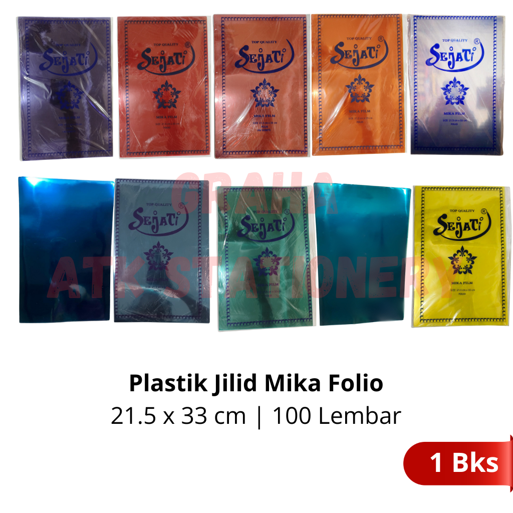 

[1 Bungkus] Plastik Mika Jilid Murah Folio Bening dan Warna