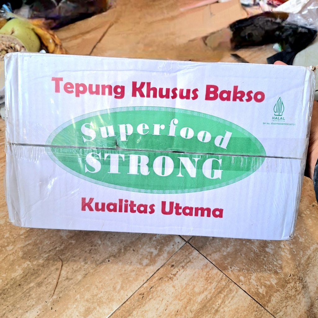 

Tepung Khusus Bakso Superfood Strong 1 dus dos karton 90 pcs