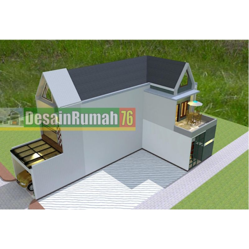 Desain rumah 4x17, rumah minimalis modern, jasa desain rumah 3D + gambar detailnya, rumah minimalis,