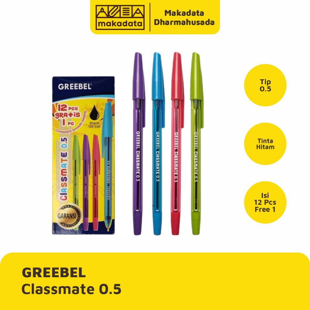 

BALLPOINT | BOLPEN | PULPEN GREEBEL CLASSMATE 0.5MM (1 PAK)