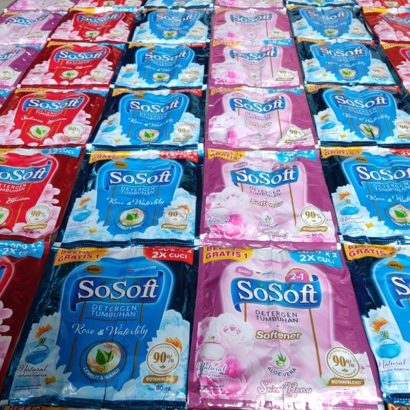 Sosoft RENTENG 80ml isi 16/Sosoft cair/Sosoft detergen cair/Sosoft