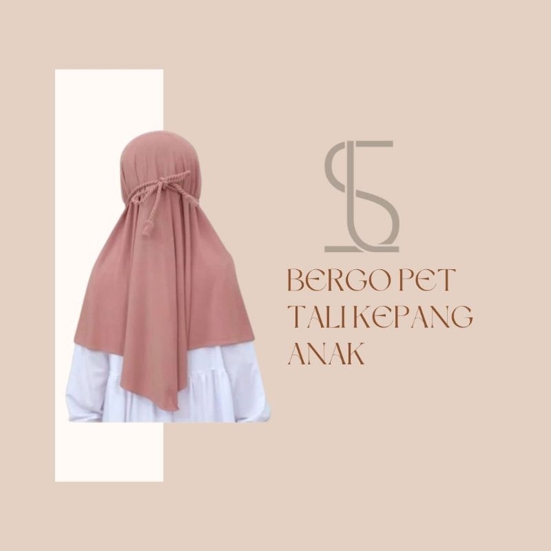 Hijab anak Bergo TK Pet Tali kepang Instan | kerudung Bergo pad Tali kepang | Jilbab Anak Instan TK 