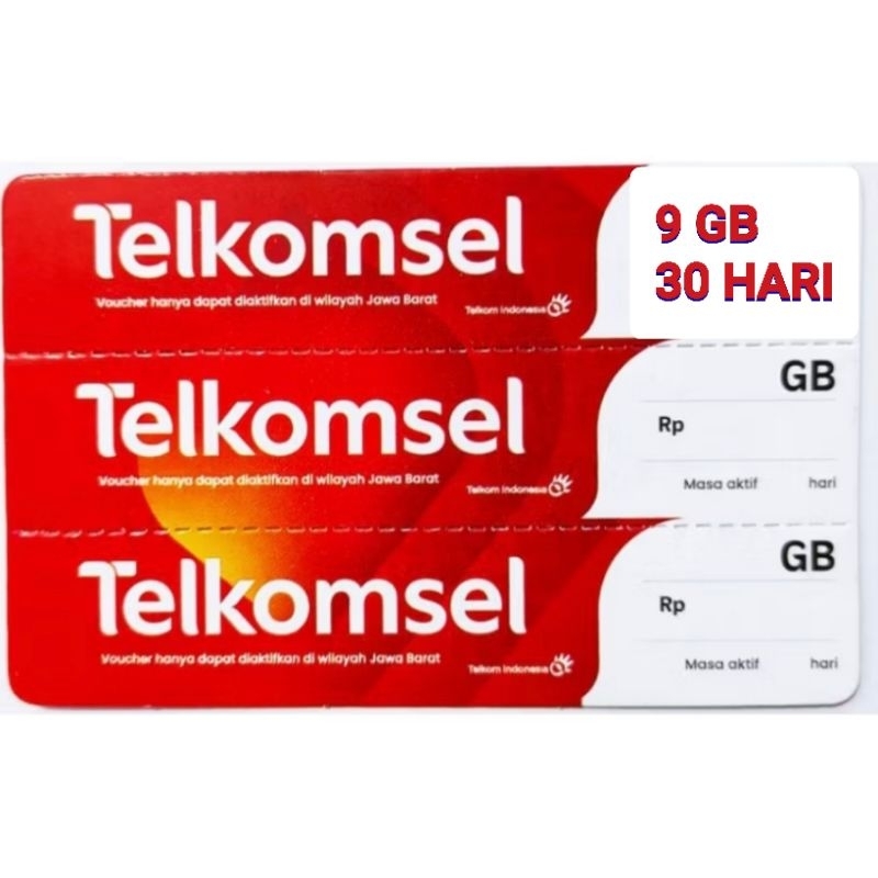 Voucher Telkomsel 9GB 30Hari
