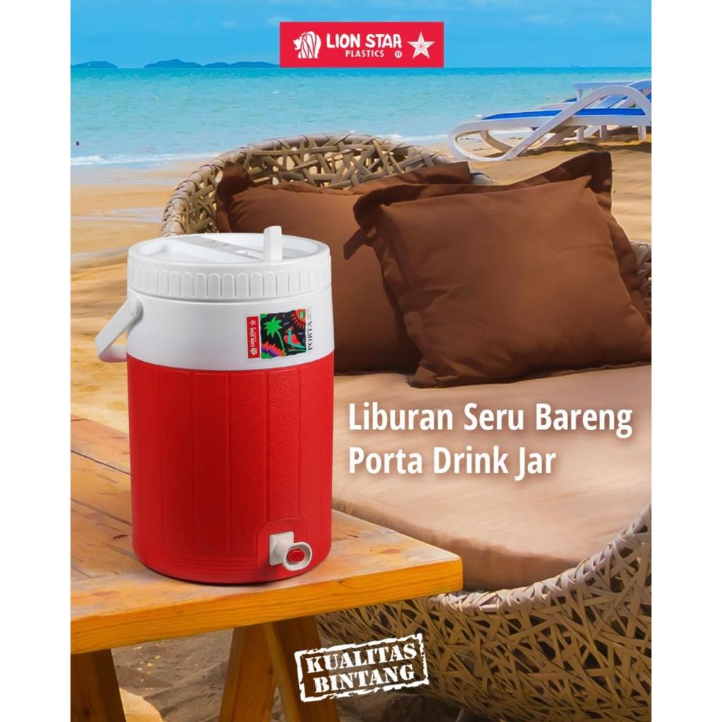 DISPENSER AIR TAHAN PANAS PLASTIK LION STAR/ DRINK JAR PORTA 2 LITER D-24 / 8 LITER D-28 / 10 LITER 