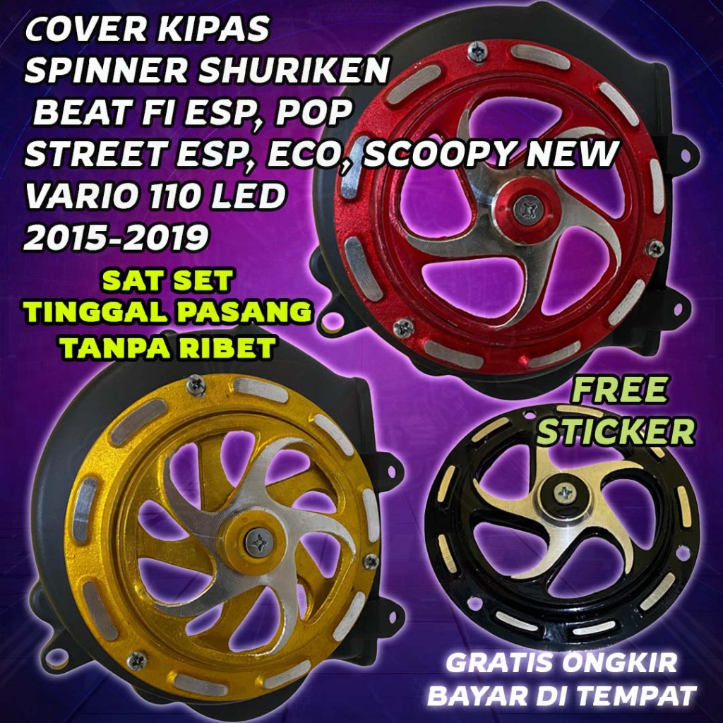 SPINNER BEAT ESP 2015-2019 TUTUP KIPAS BEAT SPINEER SHURIKEN - TUTUP KIPAS SPINNER BEAT FI ESP 2015 