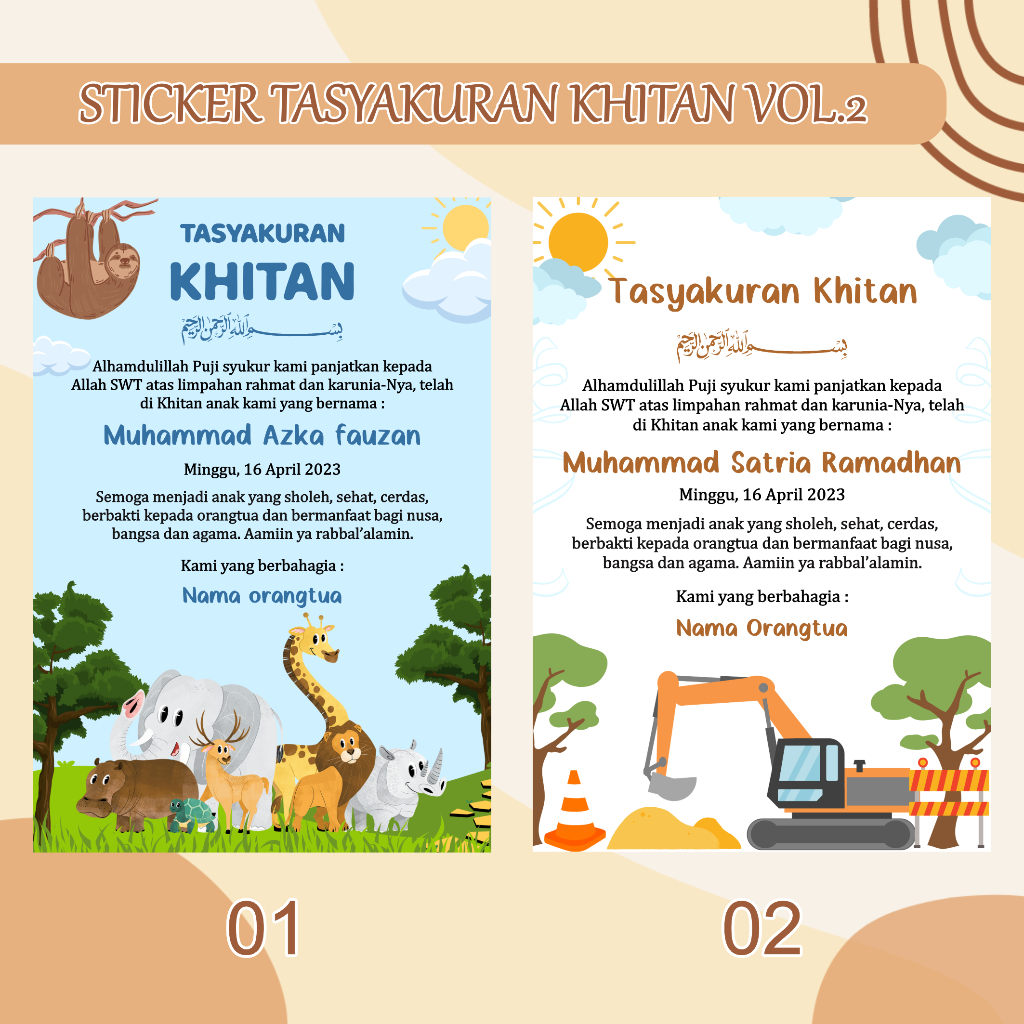 STICKER TASYAKURAN KHITANAN /STICKER SYUKURAN KHITAN / STICKER KHITAN / STICKER KHITAN NASI BOX / ST