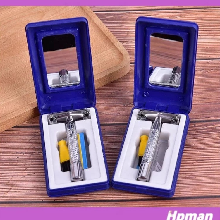 Safety Razor Manual Gagang Besi Alat Cukur Jenggot  Kumis Isi Ulang