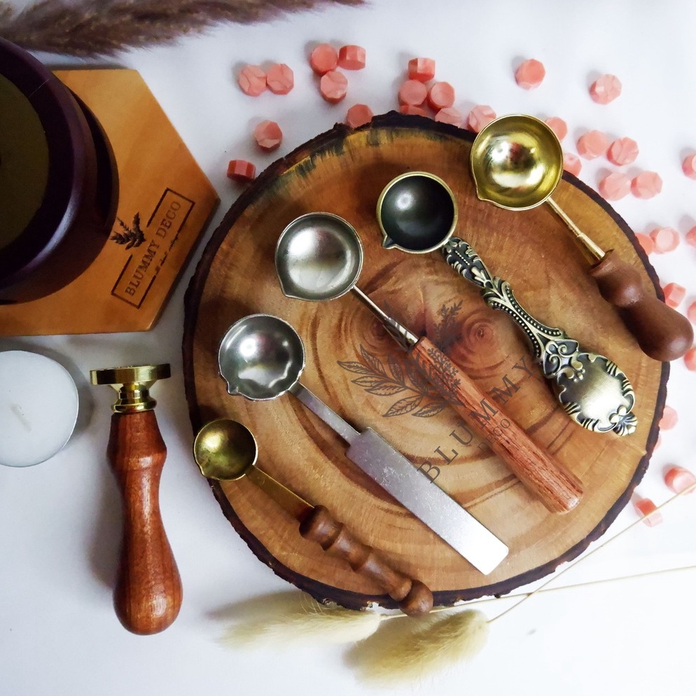 

Super Untung Spoon Wax Seal Stamp Sendok Lilin Wax Stamp Stainless steel Sendok Lilin Segel Surat Vintage