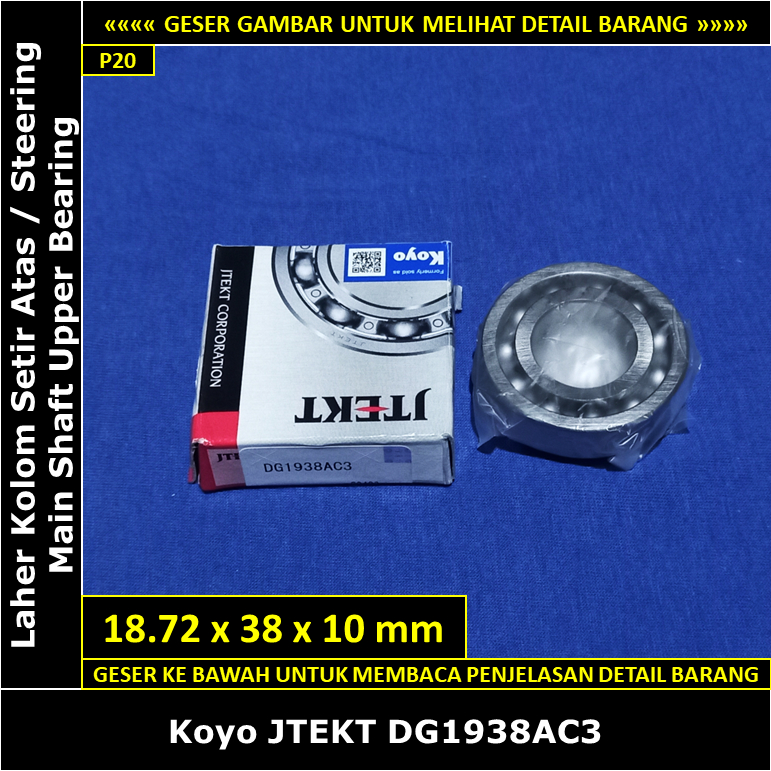 Bearing Kolom Stir Atas Truk Toyota Buaya / Biawak Bensin & Diesel 1974-1985 FA100 FA110 DA110 1F 2F