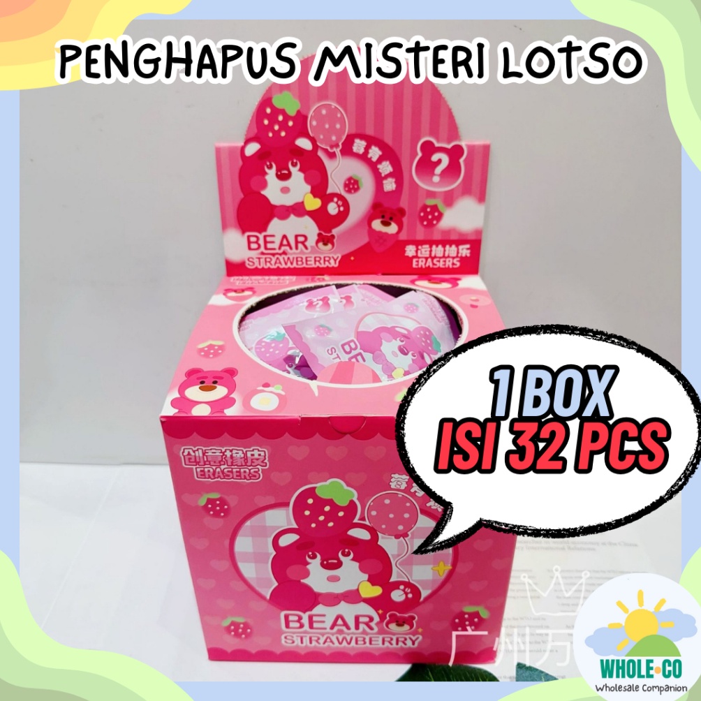 

ART N3S8 1 BOX ISI 32 PCS Penghapus Misteri Paket Lotso Premium Karakter Beruang Pink Lucu Unik Imut Termurah Grosir Cod ER 1112