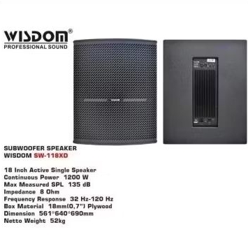 Subwoofer Wisdom SW118XD SW 118XD 118 XD 18 inch