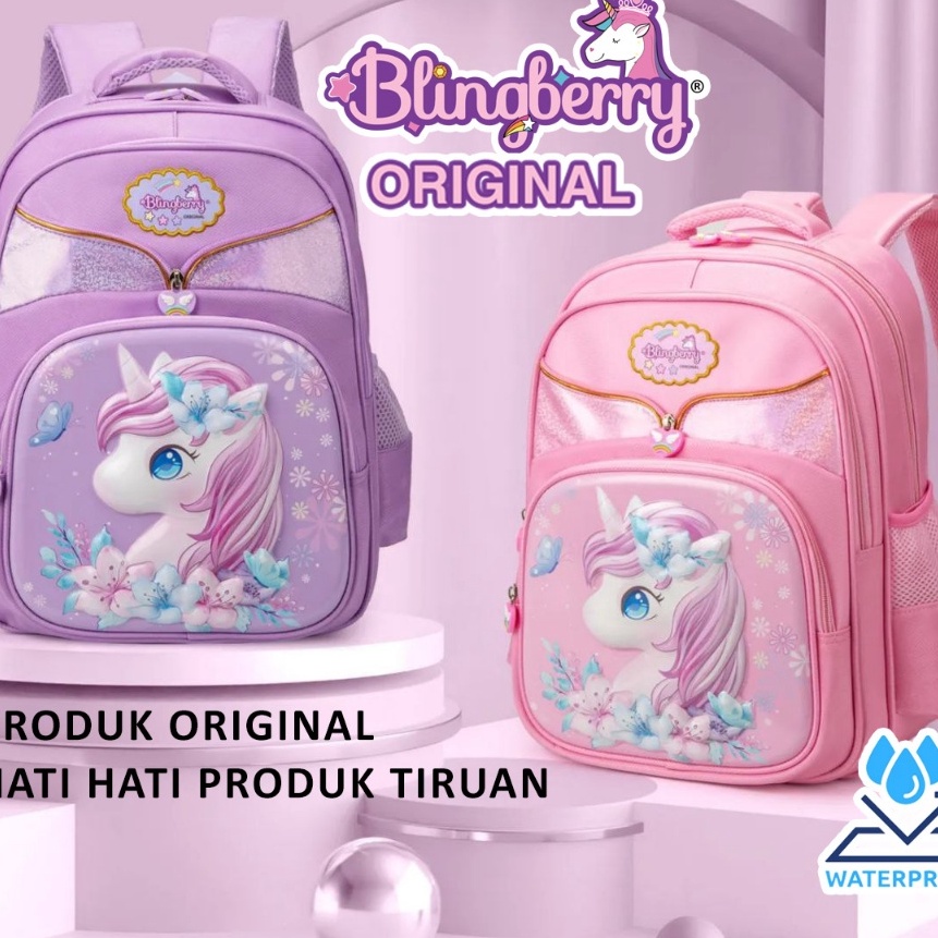 Terbatas Tas Sekolah Unicorn Glitter Wateroof Anti Air Tas Ransel Anak SD Tas Sekolah Anak Perempuan