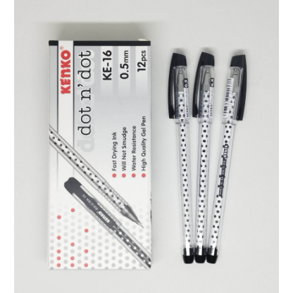 

( 12 Pcs ) KENKO - Bolpen Gel KE-16 / Dot n Dot 0.5 mm