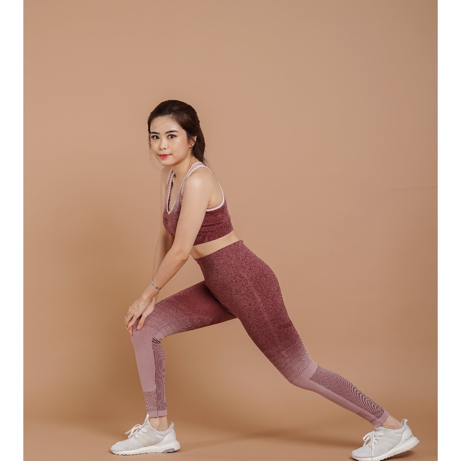 KELUARAN TERBARU Setelan Baju Senam SET Olahraga GYMFITNES LS 7487481