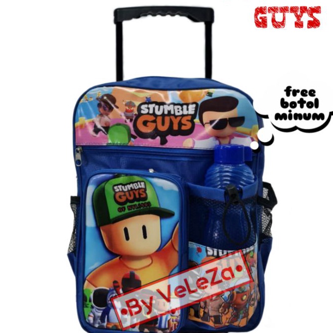 Limit TAS RANSEL TROLI ANAK KARAKTER STUMBLE GUYS GRATIS BOTOL MINUM  TAS ANAK  TAS TROLI
