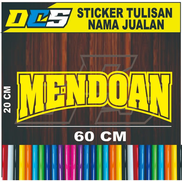 

sticker tulisan mendoan sticker tempelan untuk nama jualan