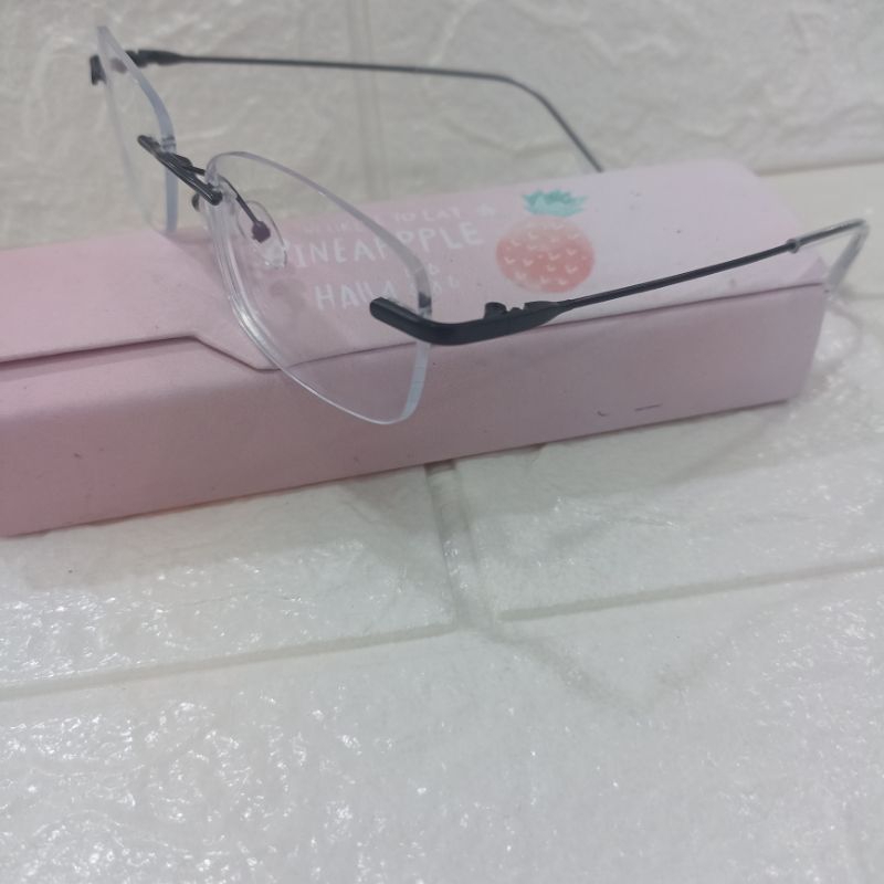 PAKET FRAME KACAMATA RIMLES BOR SILHOULETTE TANPA BAUT LENSA SV BLUERAY TAFT POLICARBONATE ANTI PECA