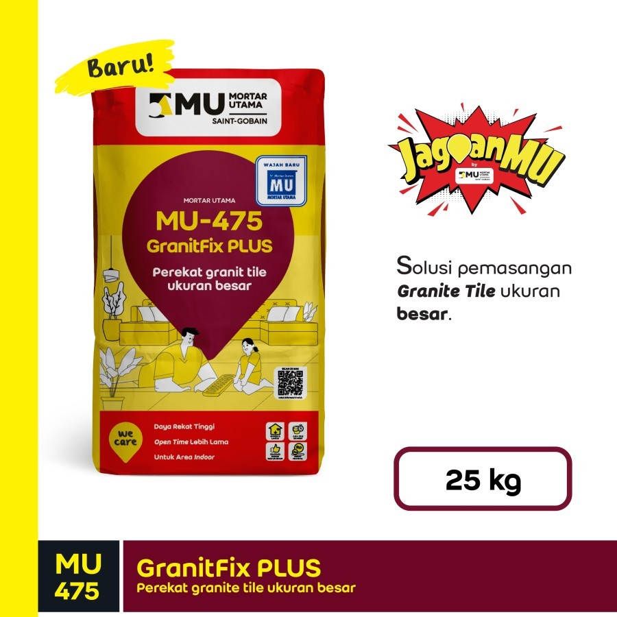 Mortar Utama MU-475 GranitFix PLUS Perekat GraniteTile 25Kg