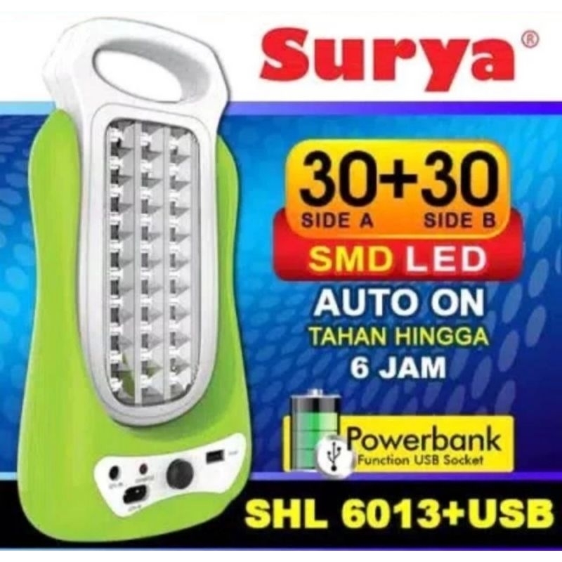 LAMPU EMERGENCY SURYA SHL 6013 DAN USB
