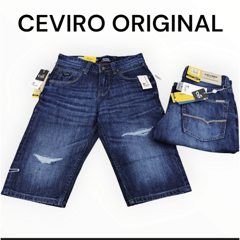 Celana Jeans Pendek CEVIRO CO ORIGINAL DESTROY/Sobek Sobek