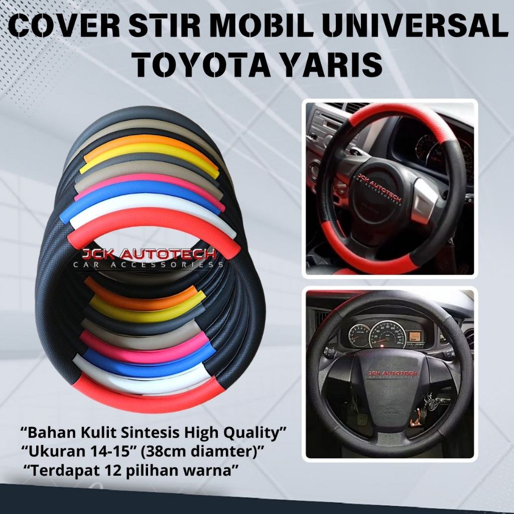 Sarung stir mobil / cover stir bahan kulit Toyota Yaris