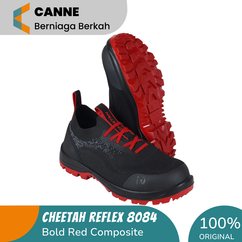 Cheetah Reflex 8084 Sepatu Safety Cheetah Bold Red Composite